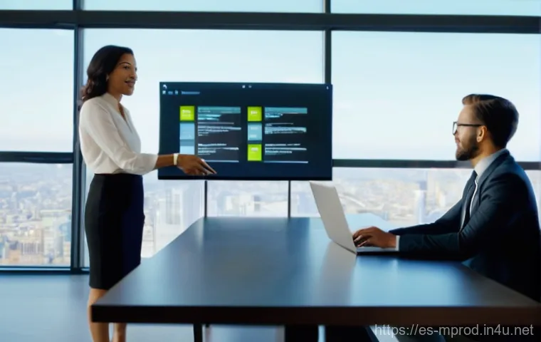 미디어 프로듀서 직무의 매력과 도전 - **Prompt:** A dynamic, wide-angle shot of a confident and energetic media producer, a woman in her l...