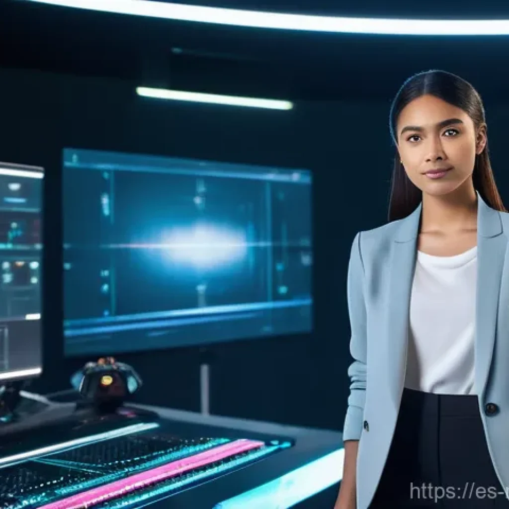 미디어 프로듀서 포트폴리오 작성법 - **Prompt 1: Innovative Filmmaker in a High-Tech Studio**
    "A young, diverse female filmmaker, in ...