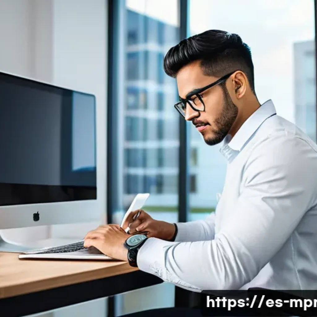 미디어 프로듀서 자격증 시험 접수 방법 - A professional young Hispanic man sitting at a modern desk in a bright, organized home office, focus...